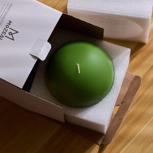 Hand-Poured, 6 Inch Large Round Ball Candles - Elegant Round 6"x6" Lime Green